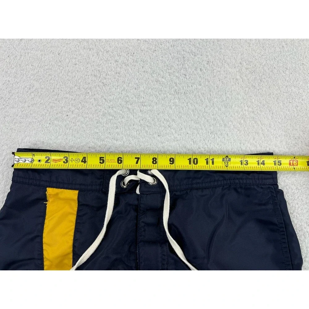 Abercrombie Board Shorts Mens Small Blue Yellow Colorblock Swim Trunks Surf